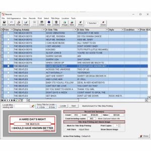 Jukebox Title Strip Software Program 45/78 rpm