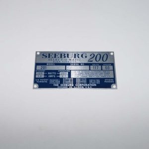 Seeburg 201 ID Serial Plate