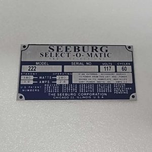 Seeburg 222 ID tag 57-4322