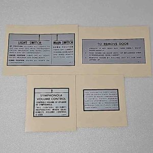 Seeburg Symphonola decal set 48-1900