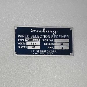 WSR5-L6 ID plate 50-5858
