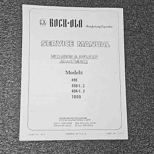 Rock Ola 1000 manual 37-5761