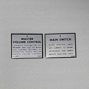 Seeburg 100 slect rear cover decals 49-1925