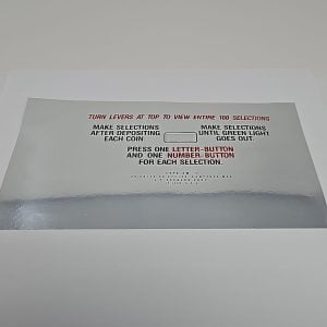 Seeburg 3W1base plate decal q25 25-2086