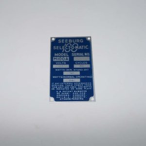 Seeburg M100A ID Serial Plate 50-4312