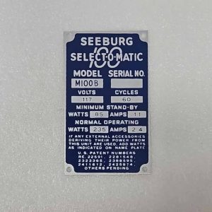 Seeburg M100B ID Tag 50-4313