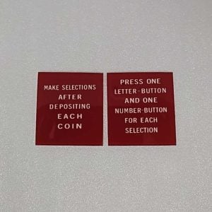 Seeburg Make Press glass set A B C 2555 Red