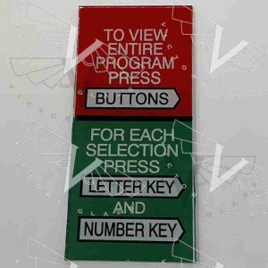 Seeburg V200-VL200 Left Side Instructions Glass 54-2042