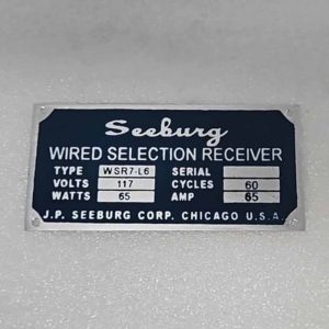 Seeburg WSR7-L6 ID Tag 53-5861
