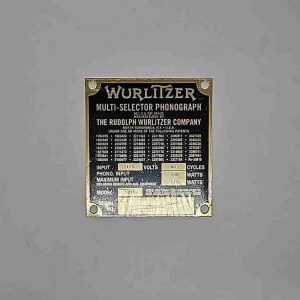 Wurlitzer 1015 ID Plate