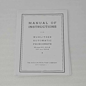Wurlitzer 500 600 W Manual 24-1291