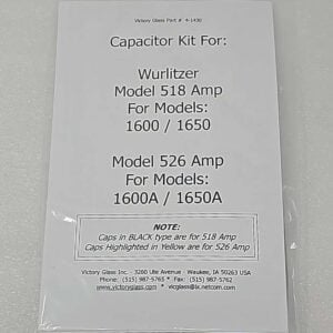 Wurlitzer 518 526 amp cap kit 04-1430