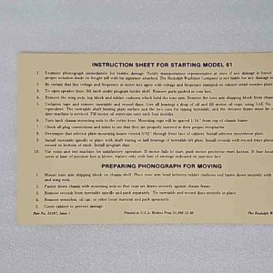 Wurlitzer 61 inside label 22-1781