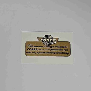 Wurlitzer Cobra Decal 01-2397