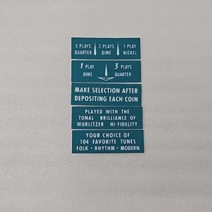 Wurlitzer Turquoise inserts 01-4145