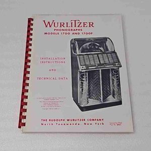 Wurlitzer 1700 instruction and installation manual 23-1040