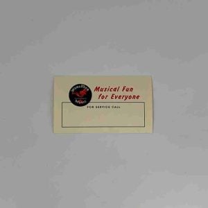Wurlitzer Operator Card