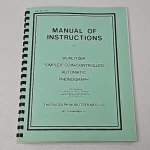 Wurlitzer Simplex Instruction manual 23-1022