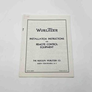 Wurlitzer remote install instructions W75 24-1359