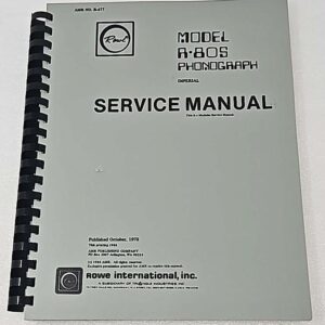 ROWE R-80 Service manual 70-3349