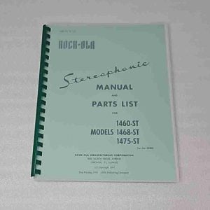 Rock-Ola Stereophonic parts list 37-1188
