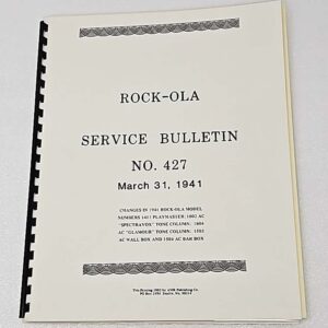 Rock Ola service bulliton tone column dial a tune commando 37-1161