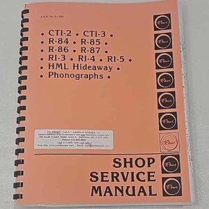 Rowe R-Series Shop Service Manual 70-3380