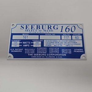 Seeburg 161 ID Serial Tag 56-7651