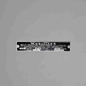 Wurlitzer 41 ID Plate