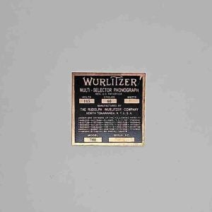 Wurlitzer 780 ID Plate