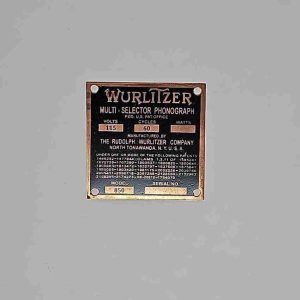 Wurlitzer 850 ID Plate