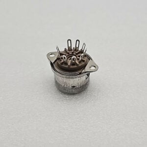 Panel Mount 9 pin miniature tube socket with shield flange 86-7729